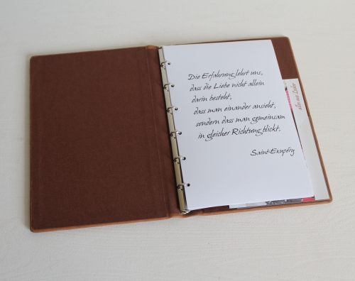 Preview: Stammbuch LEBENSBAUM aus braunem Büffelleder